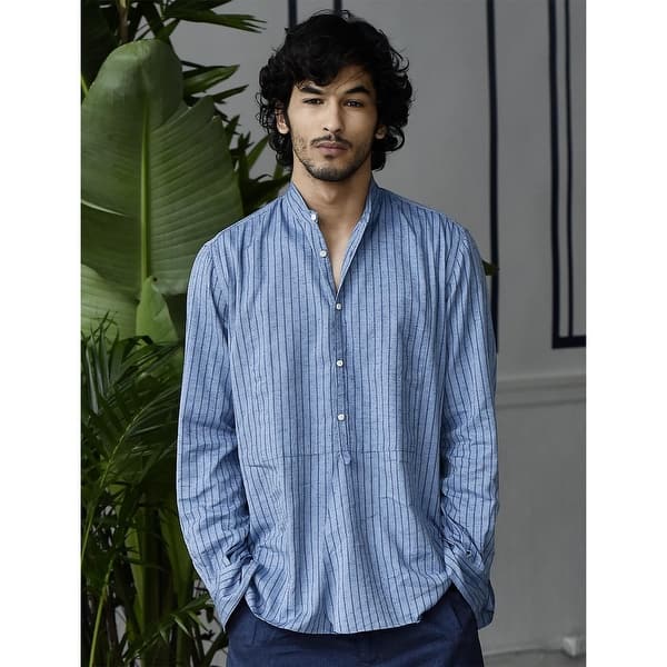 Eidos-By-Isaia-Mens-Kurta-Button-down-Stripe-Shirt-Small-Blue---Made-In-Italy.jpg