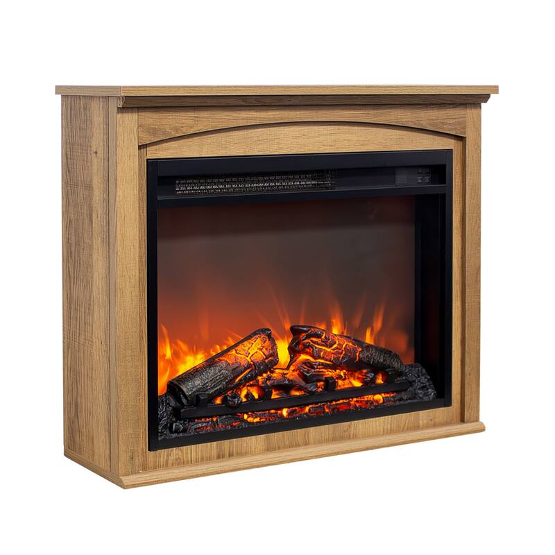28 Inch TV Media Entertainment Center With Electric Fireplace