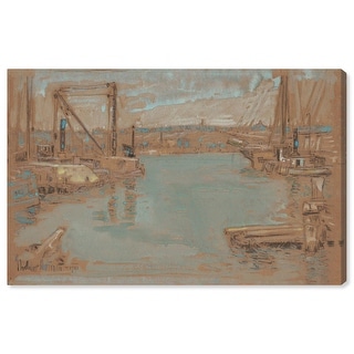 North River Dock Canvas Coastal Classic Art by Art Remedy - Bed Bath ...