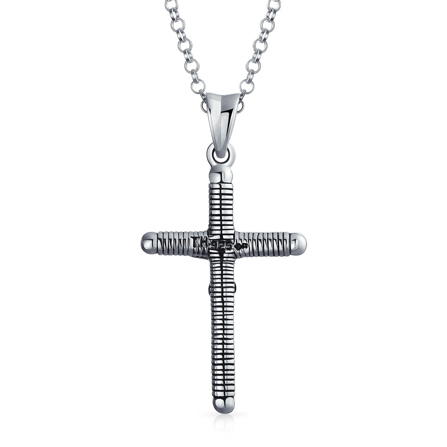 Best Quality Free Gift Box Sterling Silver Antiqued Cross Pendant