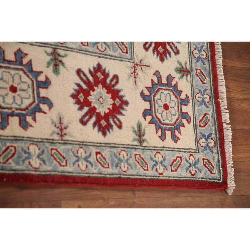 Traditional Red Kazak Area Rug Hand-Knotted Wool Carpet - 6'8" x 9'6"