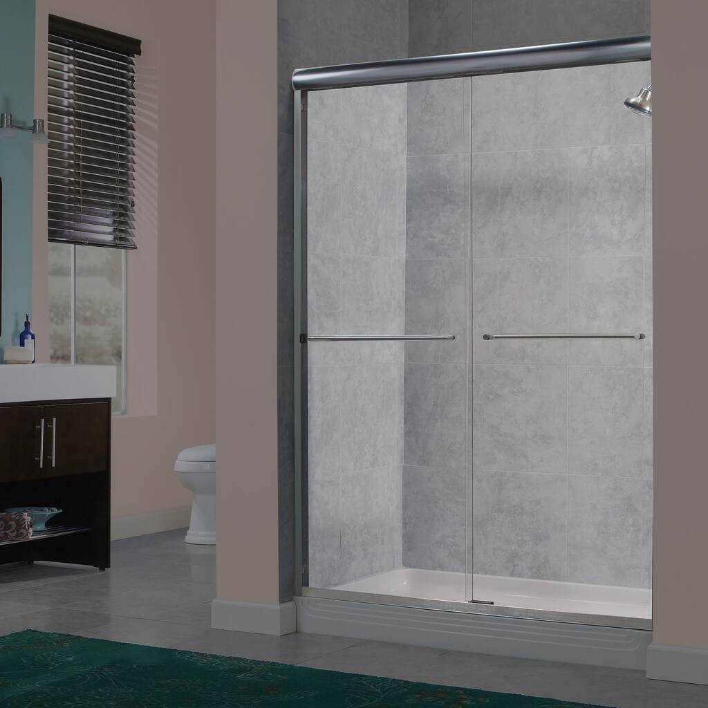 Miseno 72" High x 46-48" Wide Sliding Framed Shower Door with 1/4"