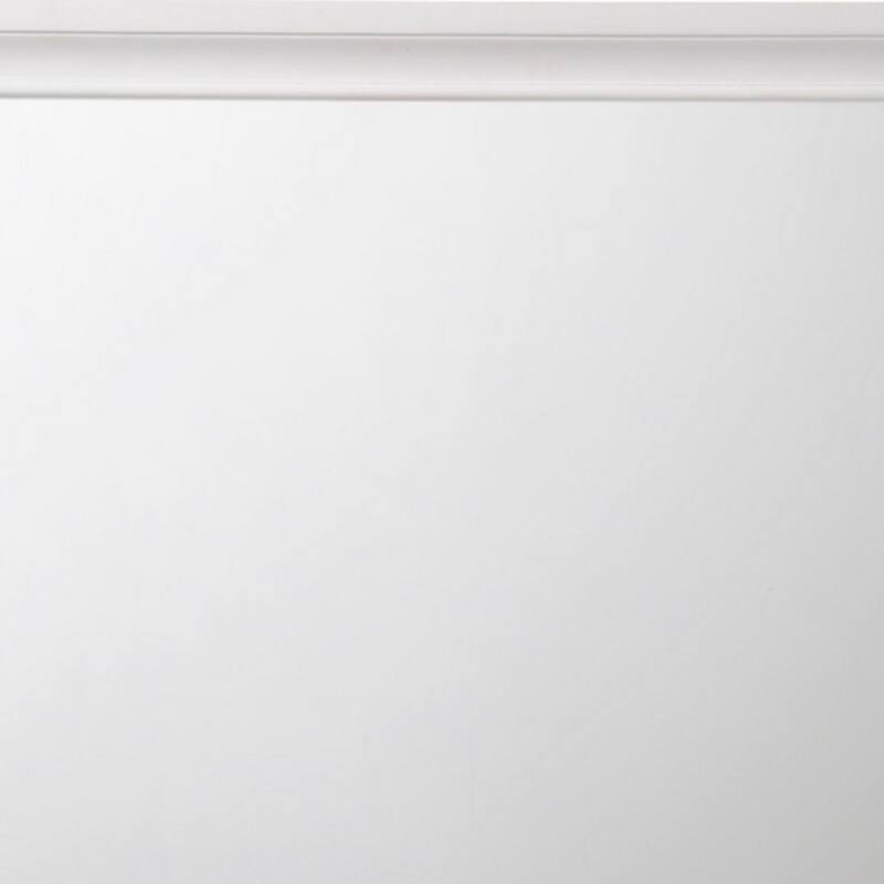 Wooden Rectangular Wall Mirror with Beveled Edges, White