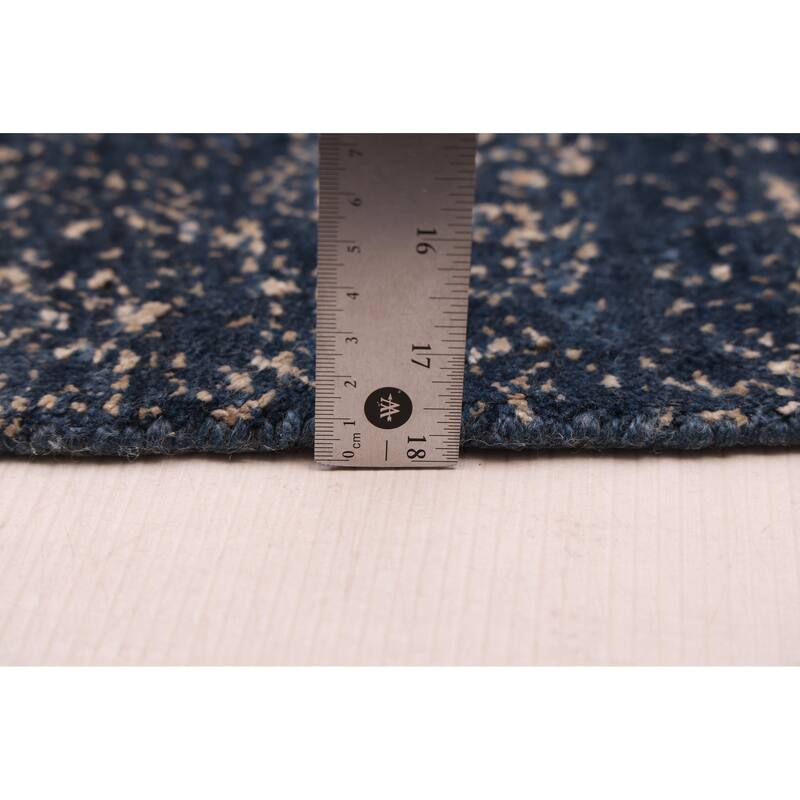ECARPETGALLERY Hand Loomed Elysian Beige, Dark Navy Rug - 7'10 x 9'11