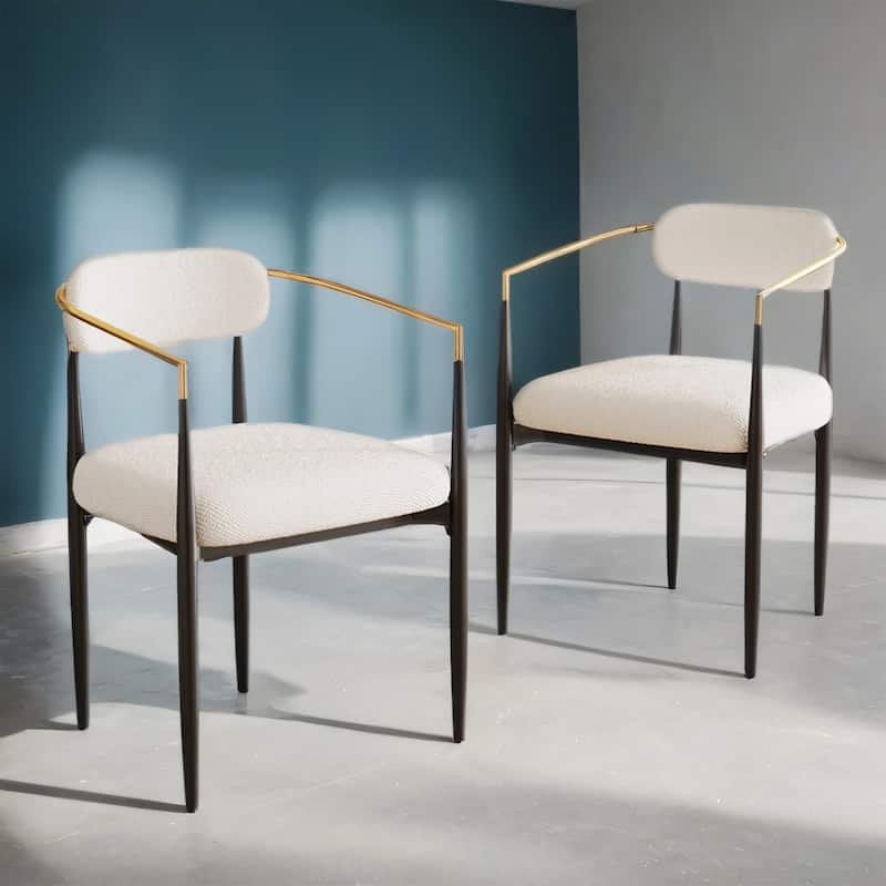 Modern Dining Chairs, Teddy Velvet w/Metal Legs, Home/Office, 2 Pcs