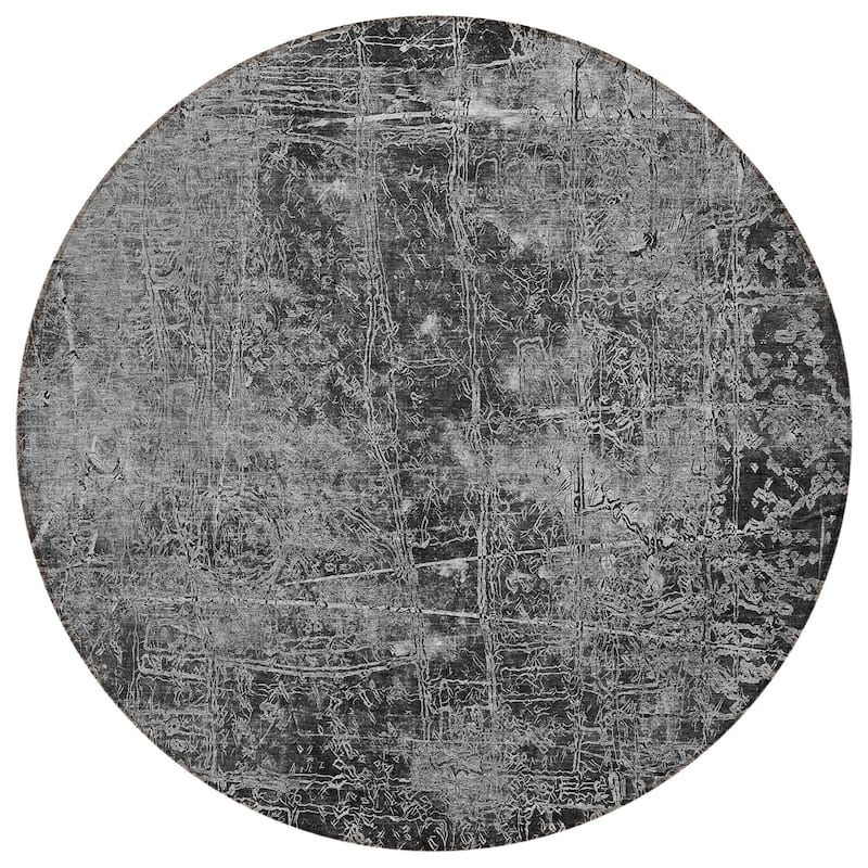 Machine Washable Indoor/ Outdoor Abstract Solid Chantille Rug