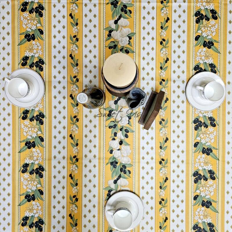 Wipeable Stain Resistant French Acrylic Coated Tablecloth Collection