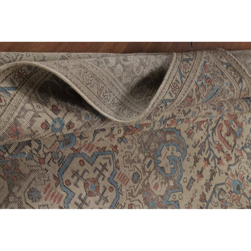 Geometric Tabriz Persian Area Rug Handmade Dining Room Wool Carpet - 9'3"x 12'8"