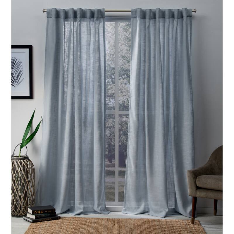 ATI Home Bella Sheer Hidden Tab Top Curtain Panel Pair - 54x108 - Melrose Blue