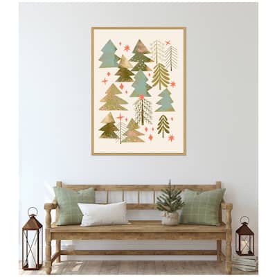 Kate and Laurel Framed Canvas Winter Forest by Nikita Jariwala