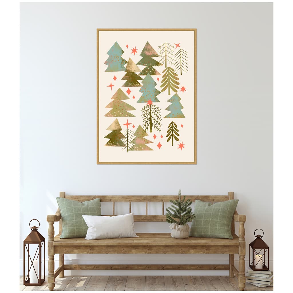 Kate and Laurel Framed Canvas Winter Forest by Nikita Jariwala