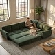 preview thumbnail 3 of 109, Homy Casa Chenille Sleeper Sectional Sofa with Pull-Out Bed
