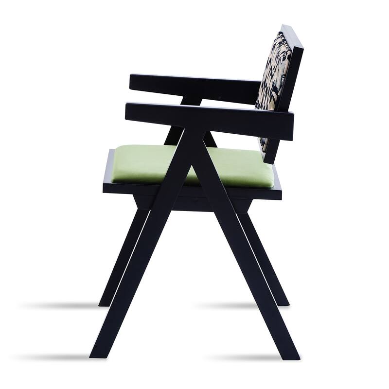 Modern 2 Piece Solid Wood Kitchen Dining Chair with Cushions, Backrests, Armrests for Dining Room Kitchen Living Room Bedroom
