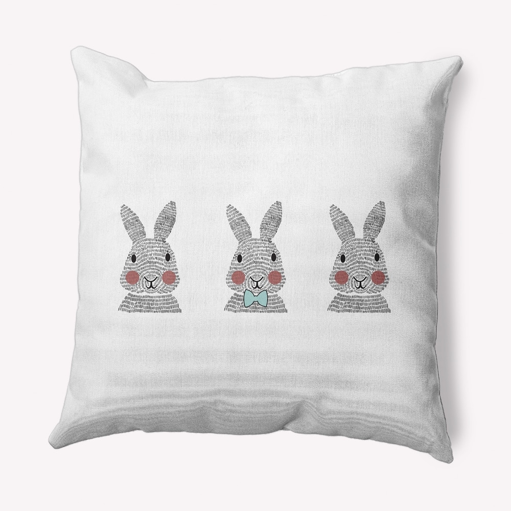 Bunny Triplets Easter Decorative Throw Pillow
