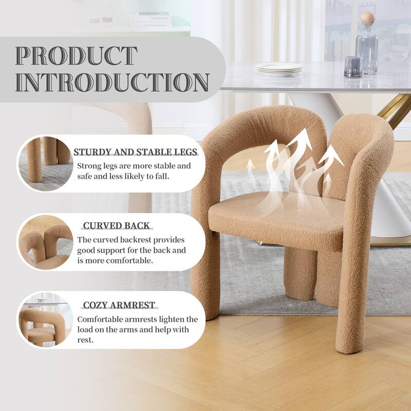 Contemporary Velvet Fabric Upholstered Accent/Dining Chair /Barrel Side Chairs Kitchen Armchair for Living Room set of 2