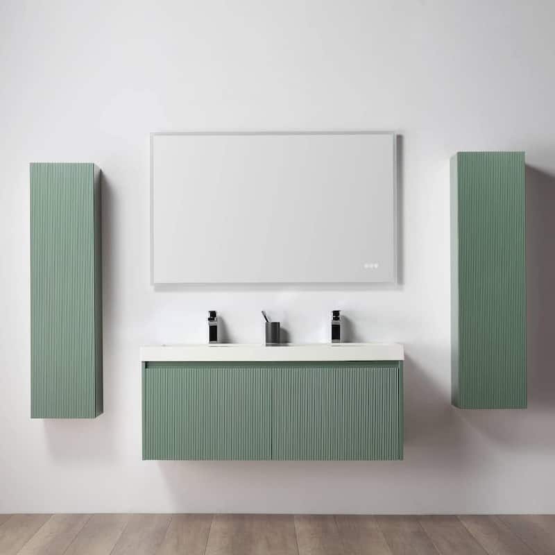 Blossom Positano 48" Floating Double Sink Vanity with Side Cabinets