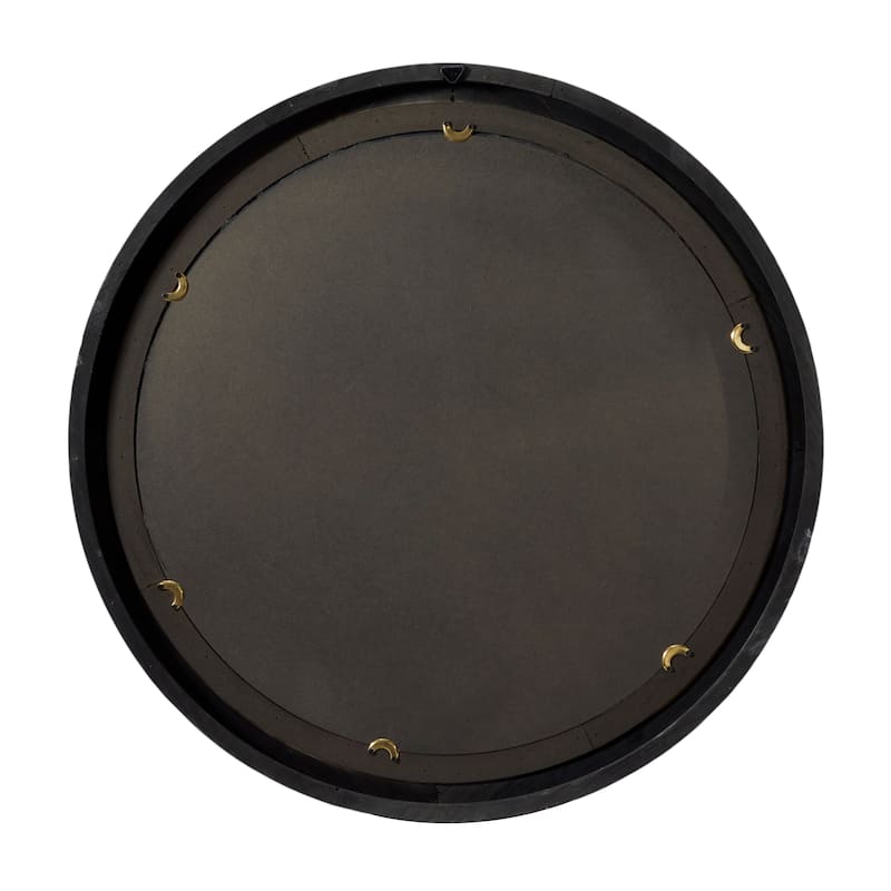 Brown Wood Wall Mirror with Grid