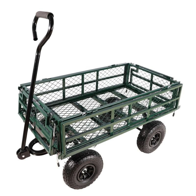 Multi-functional cart with detachable metal frame for farm and garden use - Green