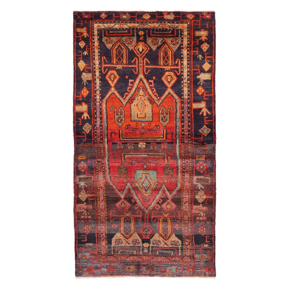 ECARPETGALLERY Hand-knotted Konya Anatolian Dark Navy Wool Rug - 4'0 x 7'8