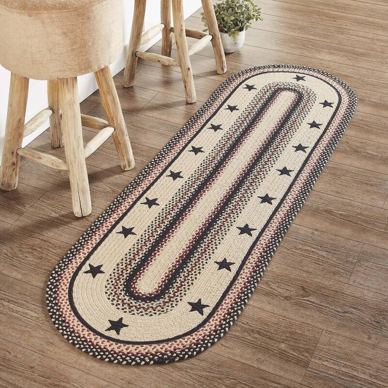Colonial Star Jute Rug/Runner Oval w/ Pad 22x72 - 2' x 6' Runner - 2' x 6' Runner - Tan