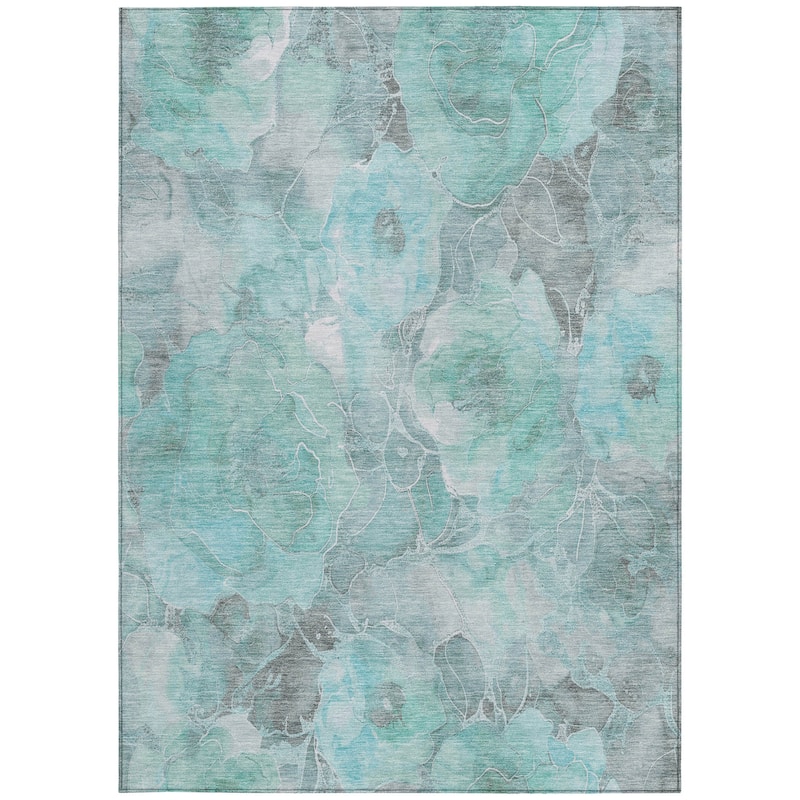 HomeRoots Floral Transitional Rectangle Outdoor Rug