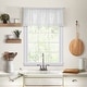 preview thumbnail 1 of 40, Elrene Cameron Linen Kitchen Window Valance - 60" w x 15" l - 60" w x 15" l White
