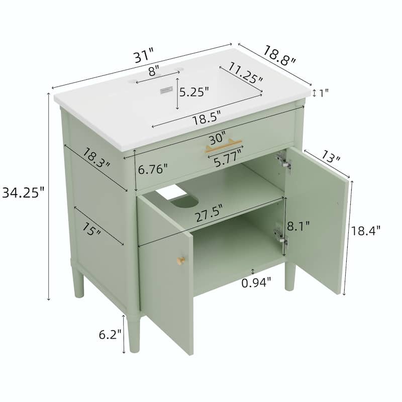 31" Bathroom Vanity with Sink