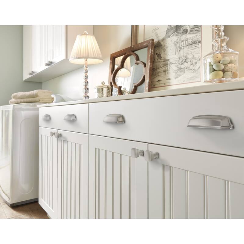 Stature 5-1/16 in (128 mm) Center-to-Center Satin Nickel Cabinet Cup Pull - 10 Pack - 5.0625