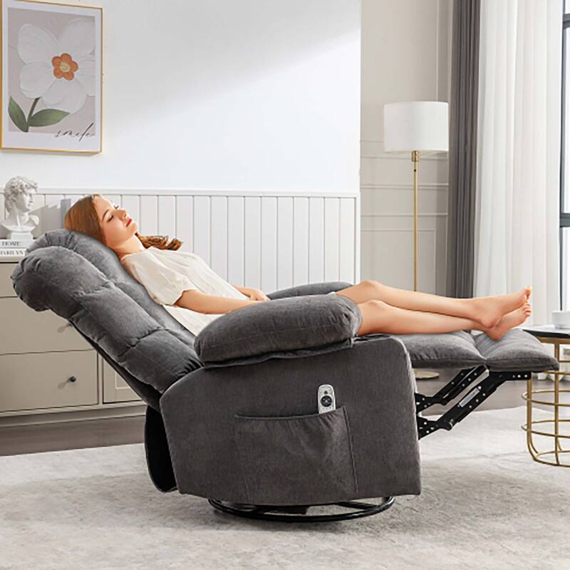 Oversized Massage Rocker Recliner Chair with 2 Cup Holders