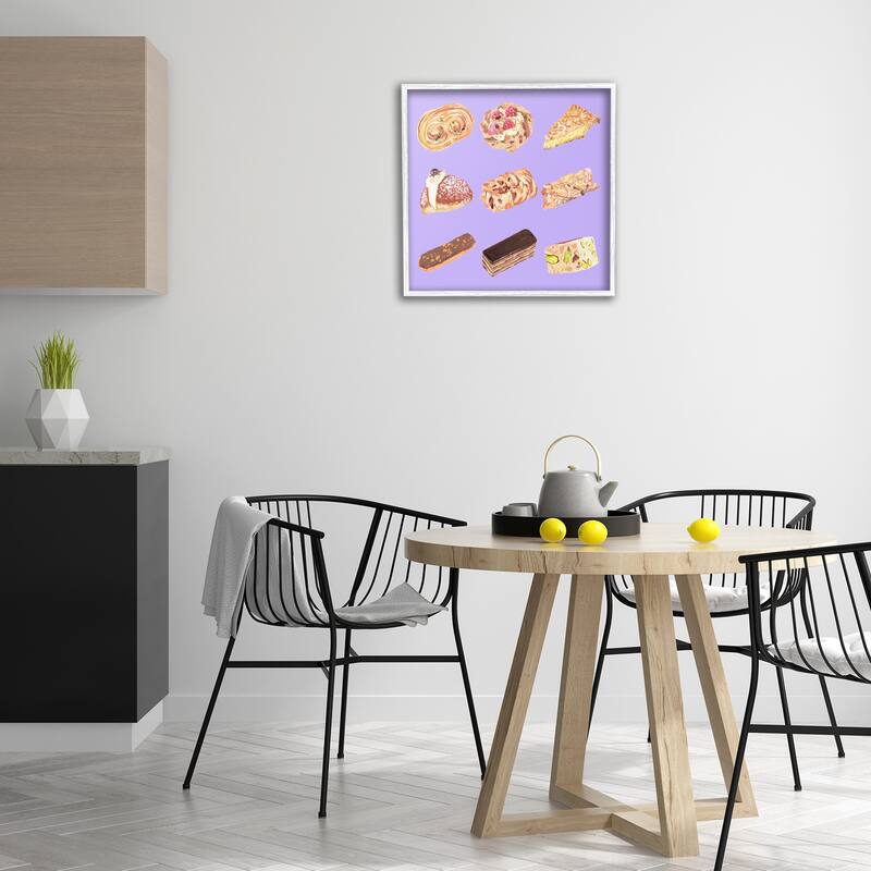 Stupell Bakery Goods on Purple Framed Giclee Art Design By Melissa Wang
