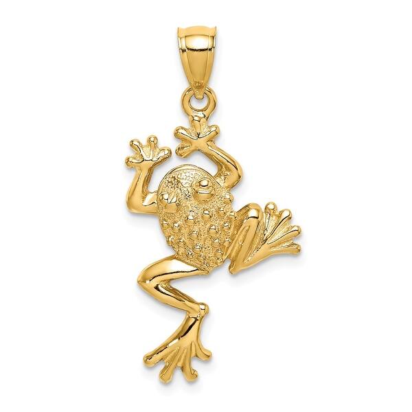 14k Yellow Gold 2-D Textured Frog Charm 14k Yellow Gold 2-D Textured Frog Charm