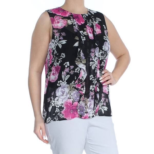 Shop Tahari Womens Pink Floral Sleeveless Top Plus Size Xl