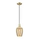 preview thumbnail 5 of 34, Innovations Lighting Downtown Urban - Preston - 1 Light 6" Flute Shade Cord Hung Mini Pendant Mercury/Antique Brass