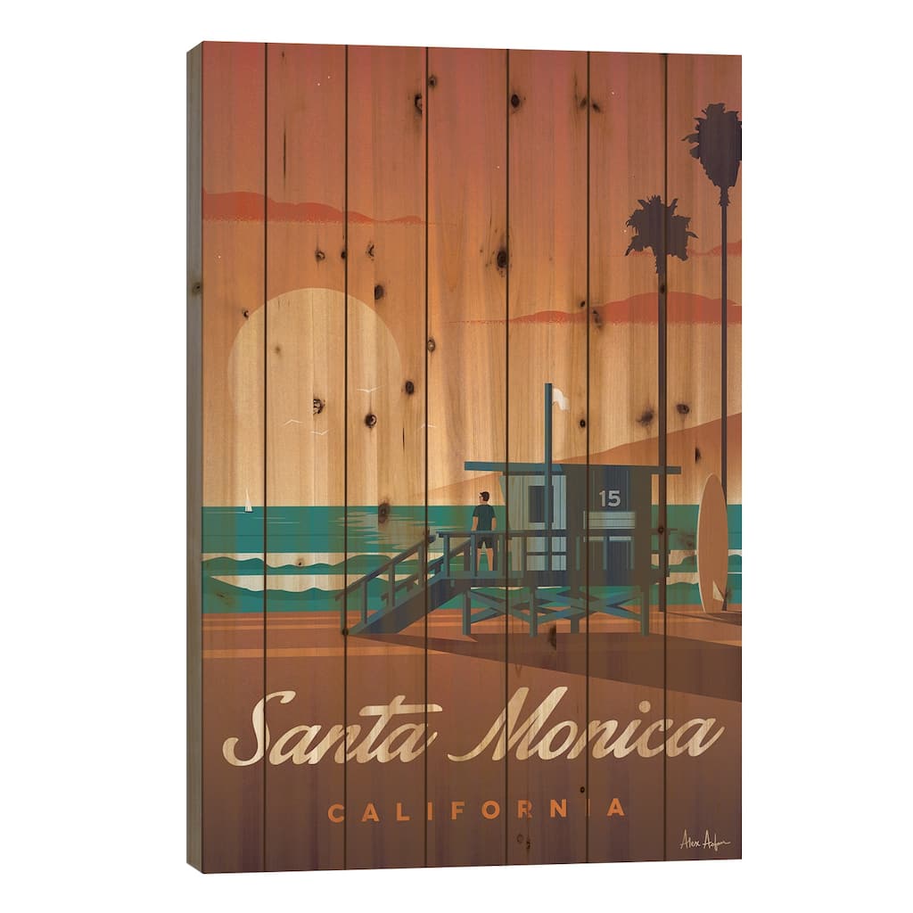 Santa Monica Print On Wood by IdeaStorm Studios - Multi-Color