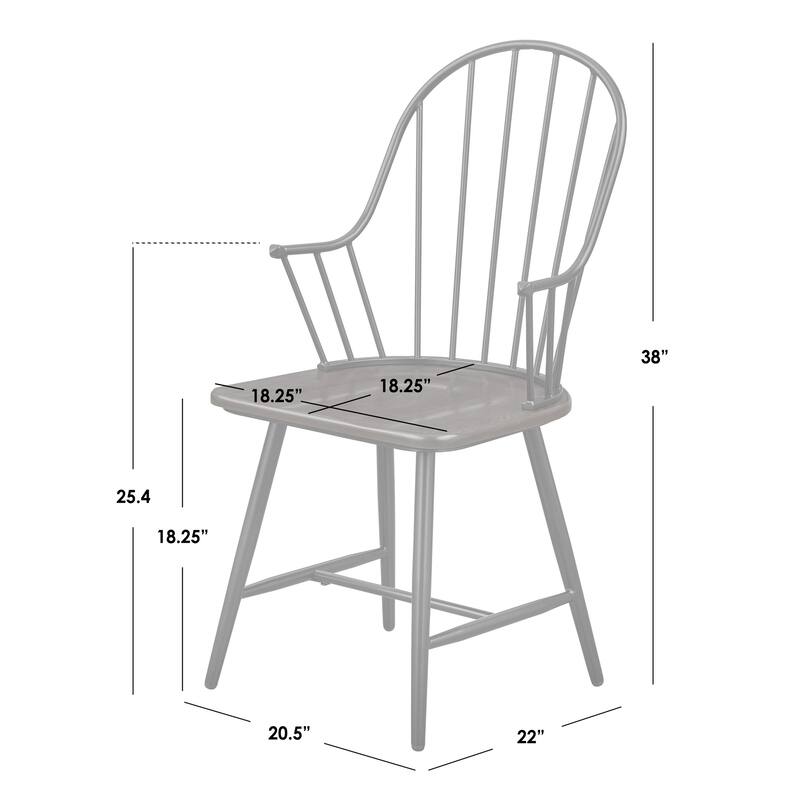 Simple Living Milo Mixed Media Spindle Arm Chairs (Set of 2)