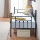 preview thumbnail 11 of 13, VECELO Metal Twin Size Daybed with Antique Graceful Lines Black&White