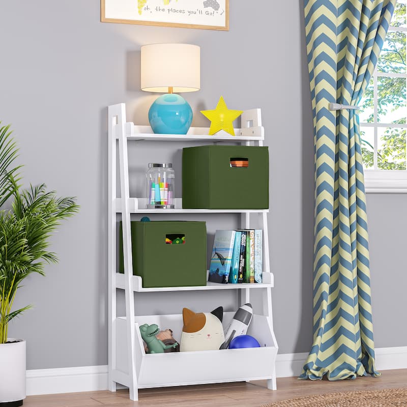 RiverRidge Kids 2pc Fabric Collapsible Storage Cube Organizers with Handles for Playroom Organization