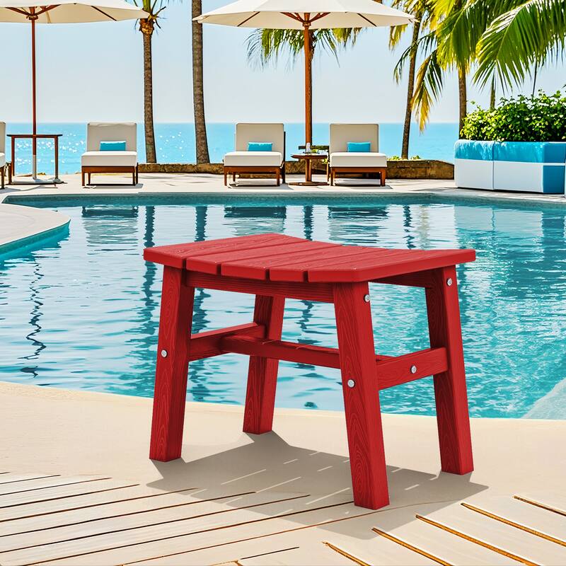 Outdoor Patio HDPE Ottoman Footstool, Extra Seat