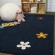 preview thumbnail 7 of 6, Mod-Tod Floral Shag Kids Area Rug 3'11" x 5'7" - Navy