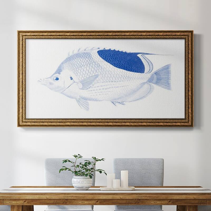 Blue & White Tropical Fish I Premium Framed Canvas- Ready to Hang
