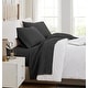 preview thumbnail 38 of 101, Vilano 21-inch Extra Deep Pocket 4-Piece Bed Sheet Set with Pleated Hem California King - Black