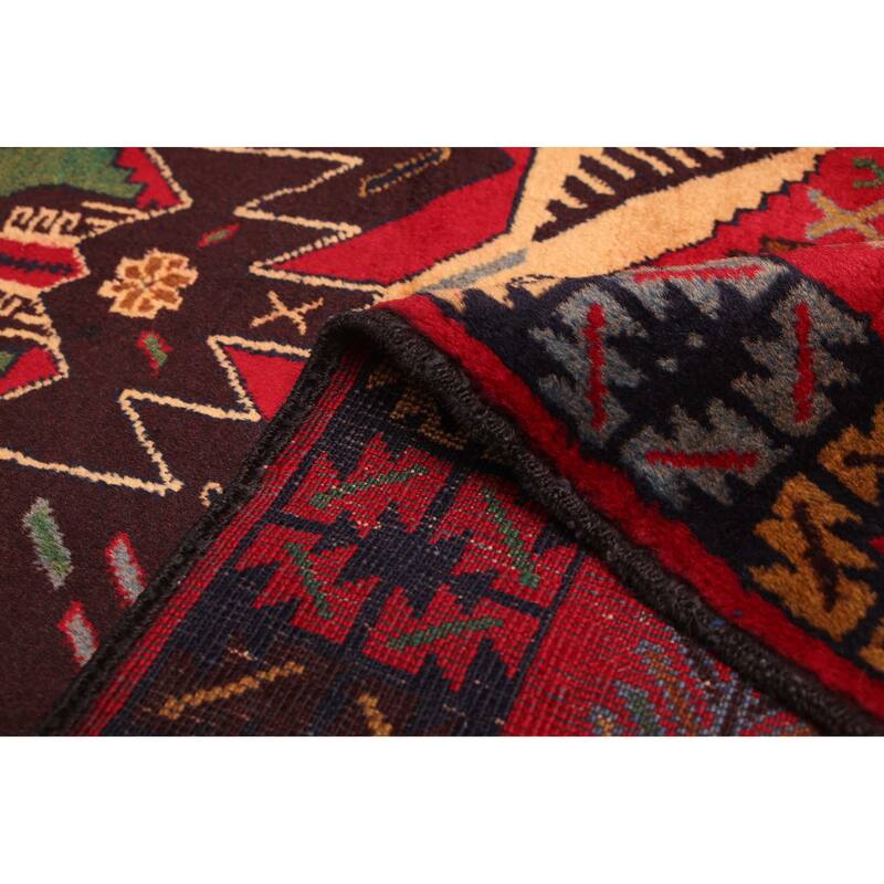 ECARPETGALLERY Hand-knotted Teimani Red Wool Rug - 3'10 x 5'9