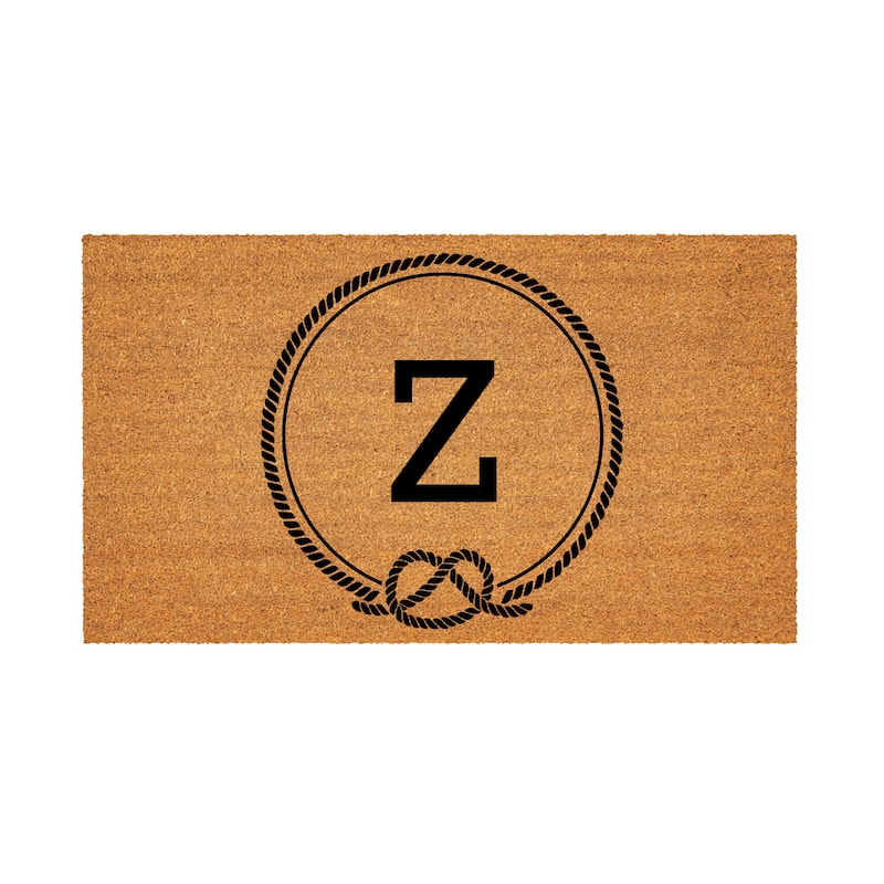 Coastal Coir Mat Nautical Monogram 28"x16" - Letter Z