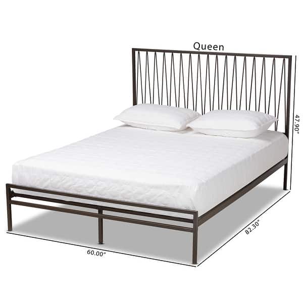 Baxton Studio Jeanette Modern and Contemporary Black Bronze Finished Metal Full Size Platform Bed