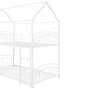preview thumbnail 16 of 14, Luxury Twin over Twin Metal Kids House Bunk Bed with Built-in Slides and Climbing Ladders, Convertible, White