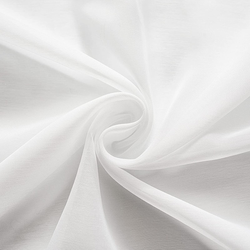 DriftAway Ava Lace/Crochet Trim Voile Sheer Window Curtain Panel Pair