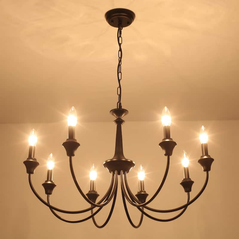 8-Light 28.34 in. Traditional Chandelier for Kitchen Living Room
