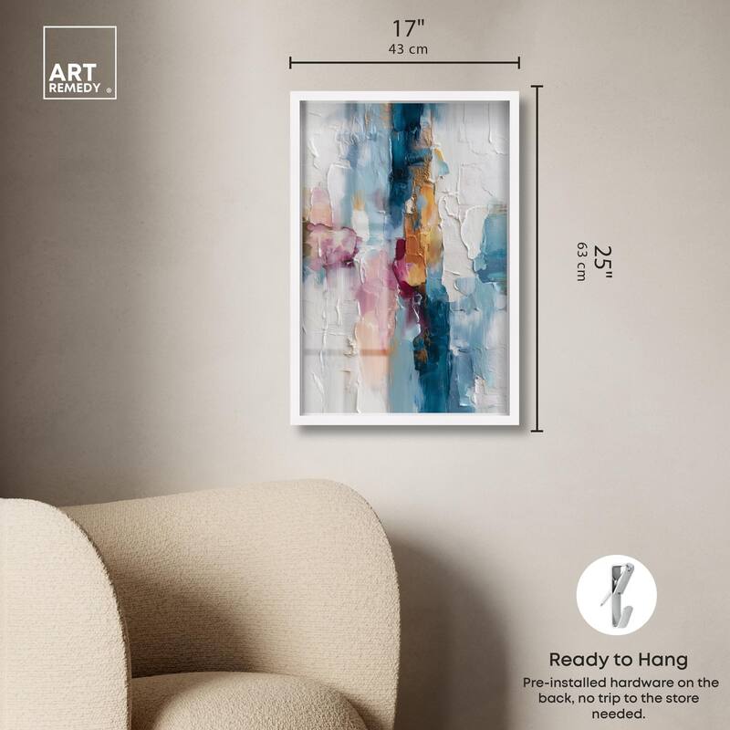 Petal Pink and Ocean Blue II Shadowbox by Art Remedy