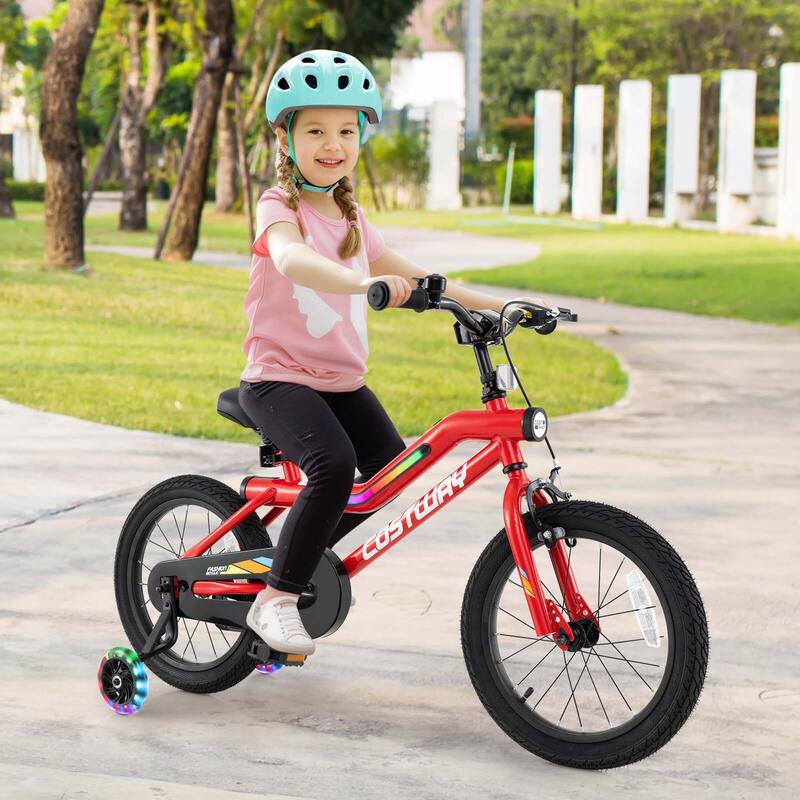 Costway 16" LED Lighted Kids Bike with Adjustable Seat Coaster Brake - See Details