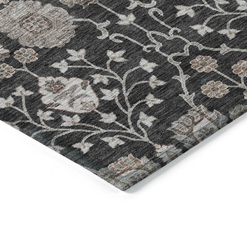 Machine Washable Indoor/ Outdoor Traditional Casual Chantille Rug